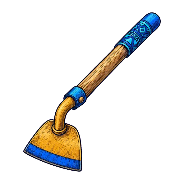 Illustrated farming hoe