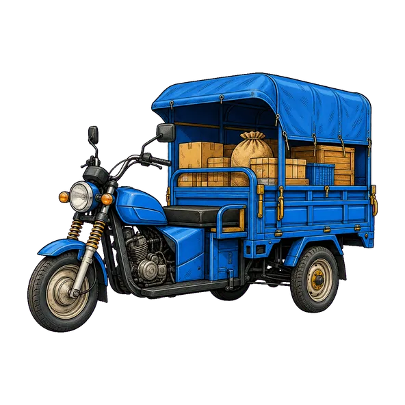 Illustrated cargo tricycle